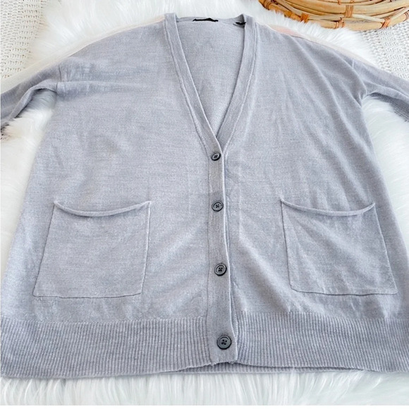 ATM Schoolboy Wool Cardigan Sweater Gray - Picture 9 of 15